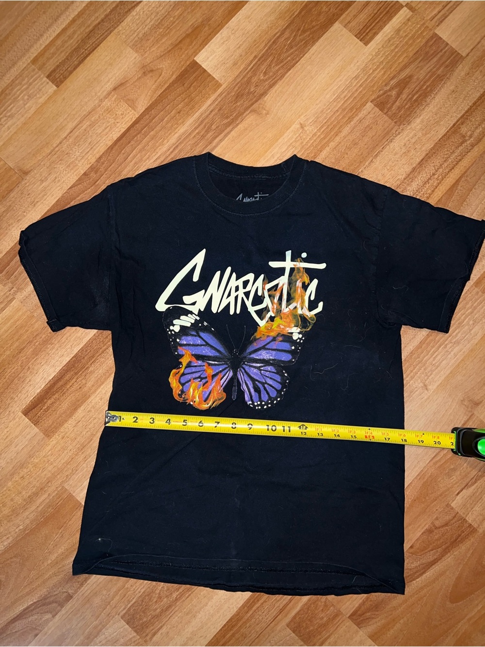Gnarcotic Medium Black Graphic Butterfly Short Sleeve Tee
